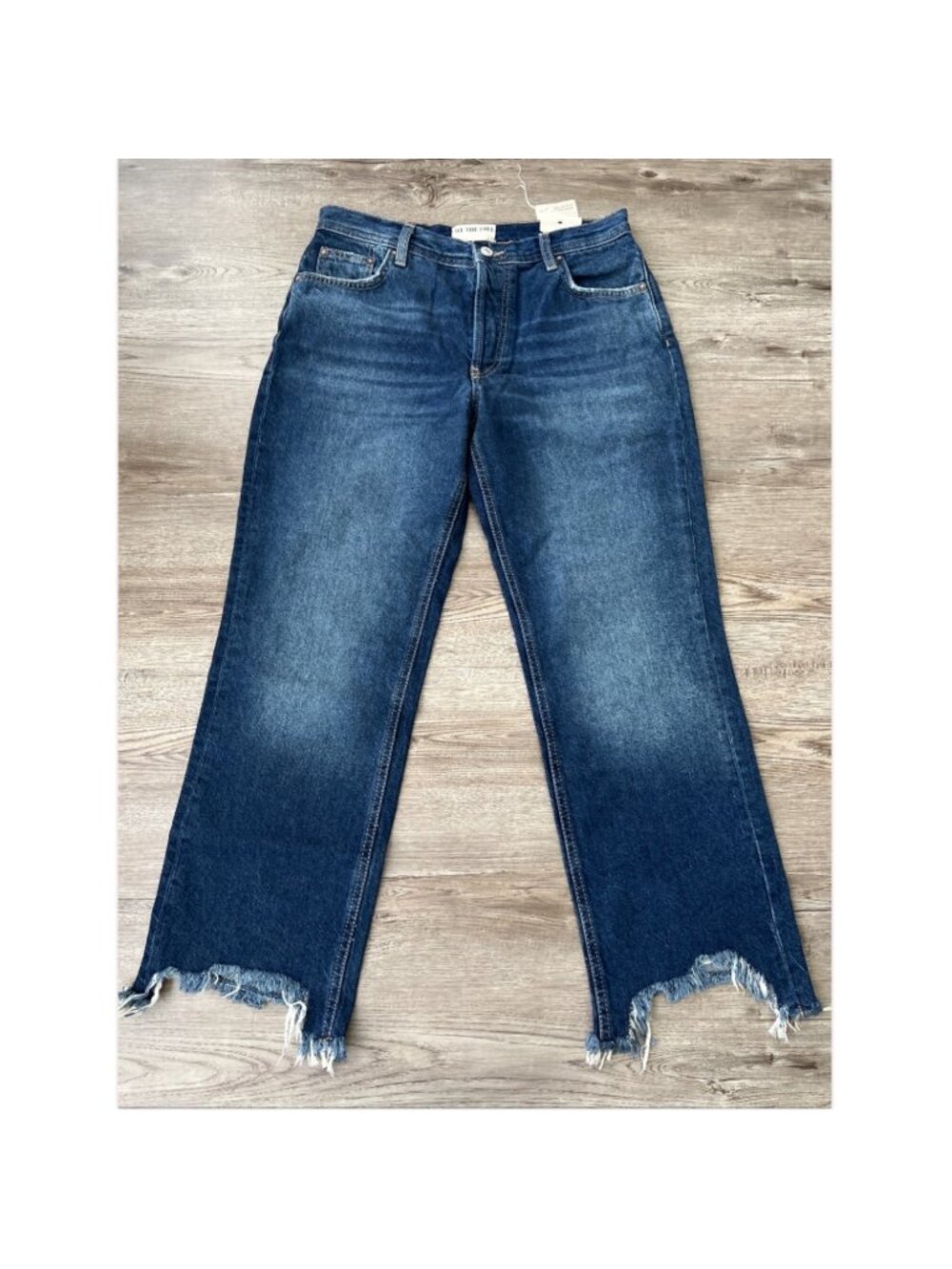 Free People Maggie Mid Rise Straight Leg Jeans Womens‎ 27 Frayed Hem NWT